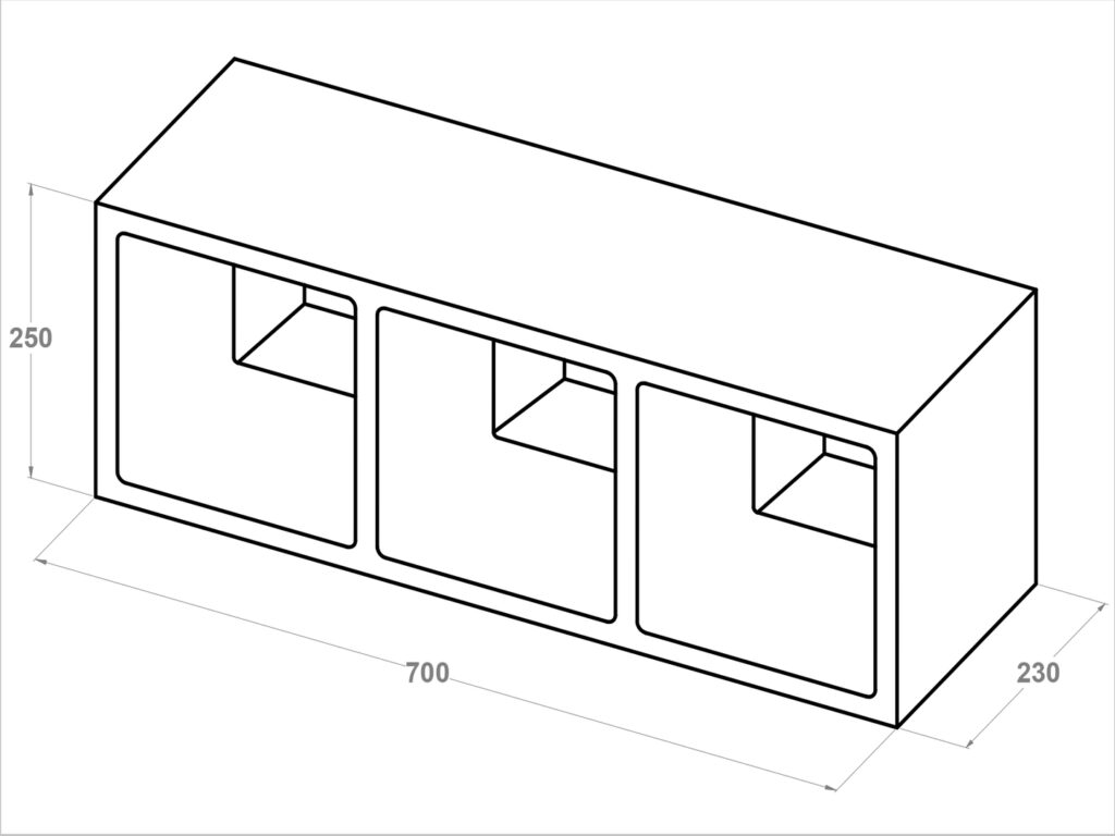 11031 Casetón reticular 70x23x25