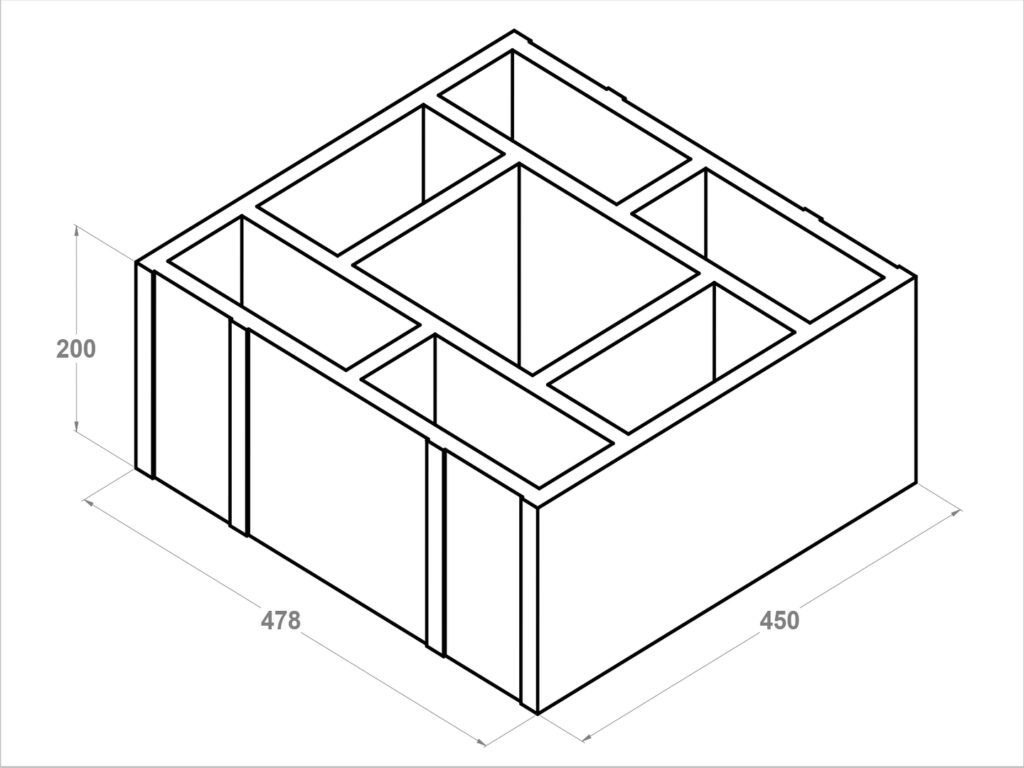 11048 Conducto PIEZA Q 20X45X48