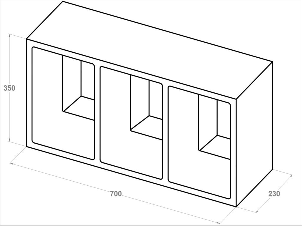 11100 Casetón reticular 70x23x35