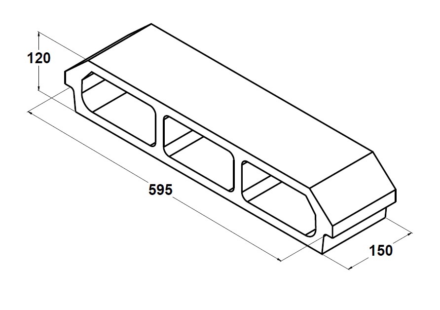 11017 Bovedilla ciega 70x12x15