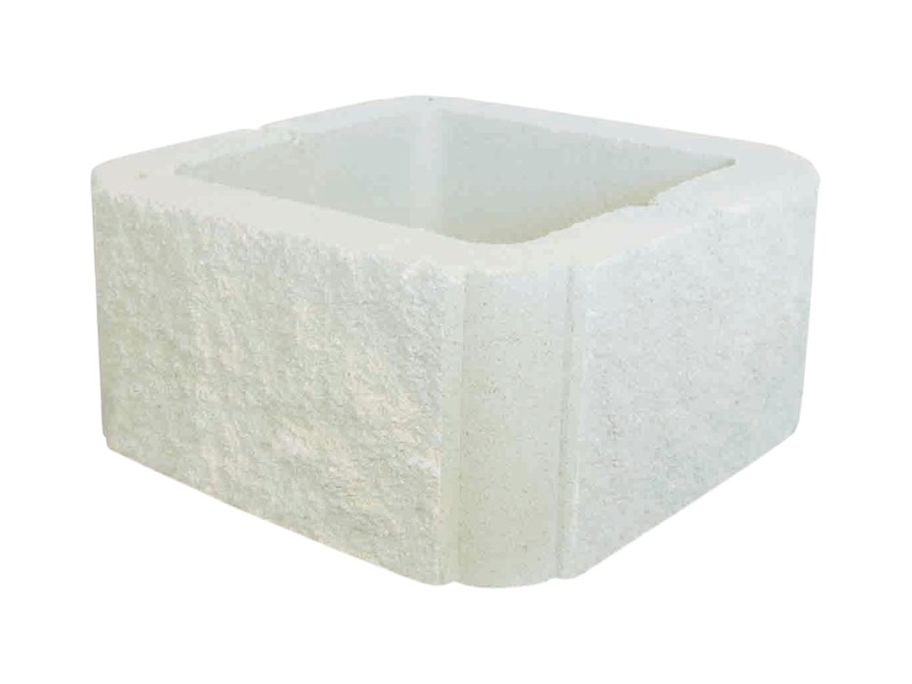 00396 Pilar split 40x40x19 blanco