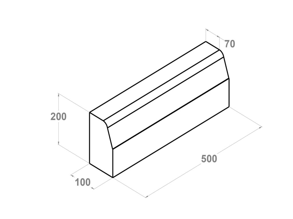 11035 Bordillo monocapa 50x20x10x7