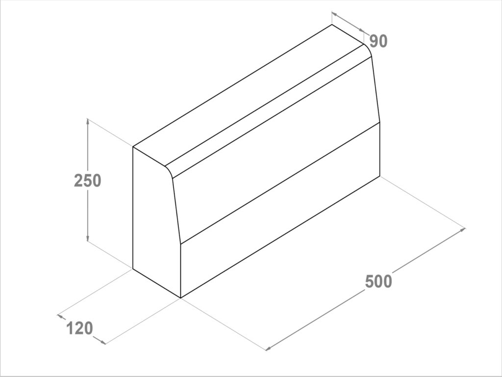 11057 Bordillo bicapa 50x25x12x9 C6