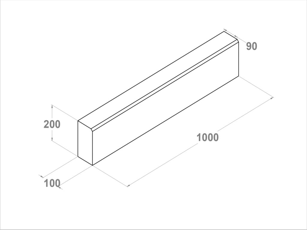 11063 Bordillo bicapa 100x20x10x9 A1