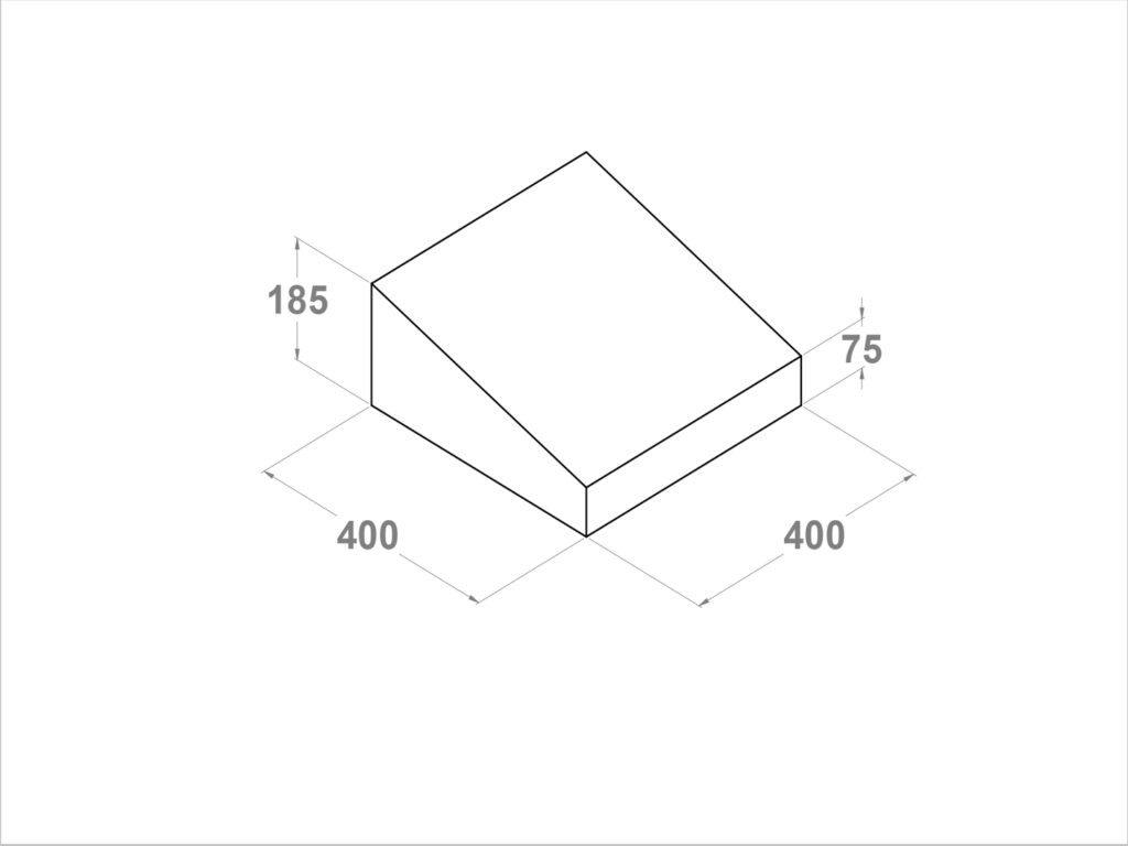 11110 Bordillo Vado central 40x40x18,5-7,5