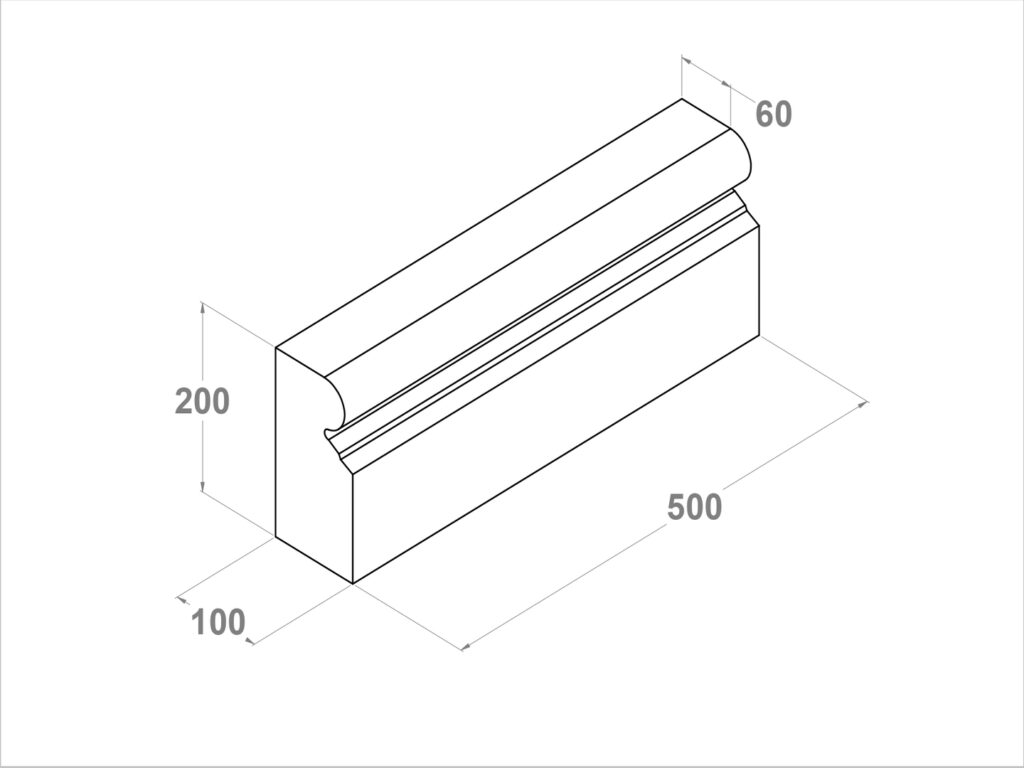 11134 Bordillo pecho paloma 50x20x10x7