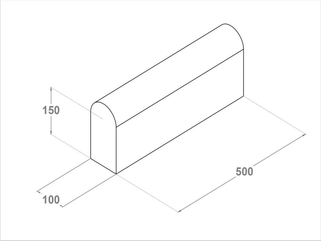 11155 Bordillo bicapa 50x20x10 1/2 caña A2