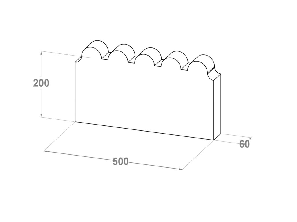 20030 Bordillo jardín ondulado 50x20x6