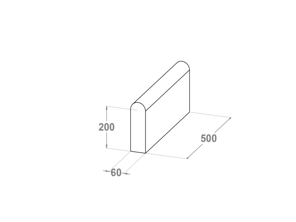 20033 Bordillo jardín liso 50x20x6