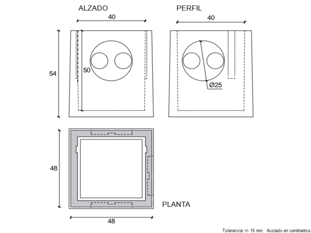 30002 Arqueta de 40(Con fondo) 40x40x54 cm