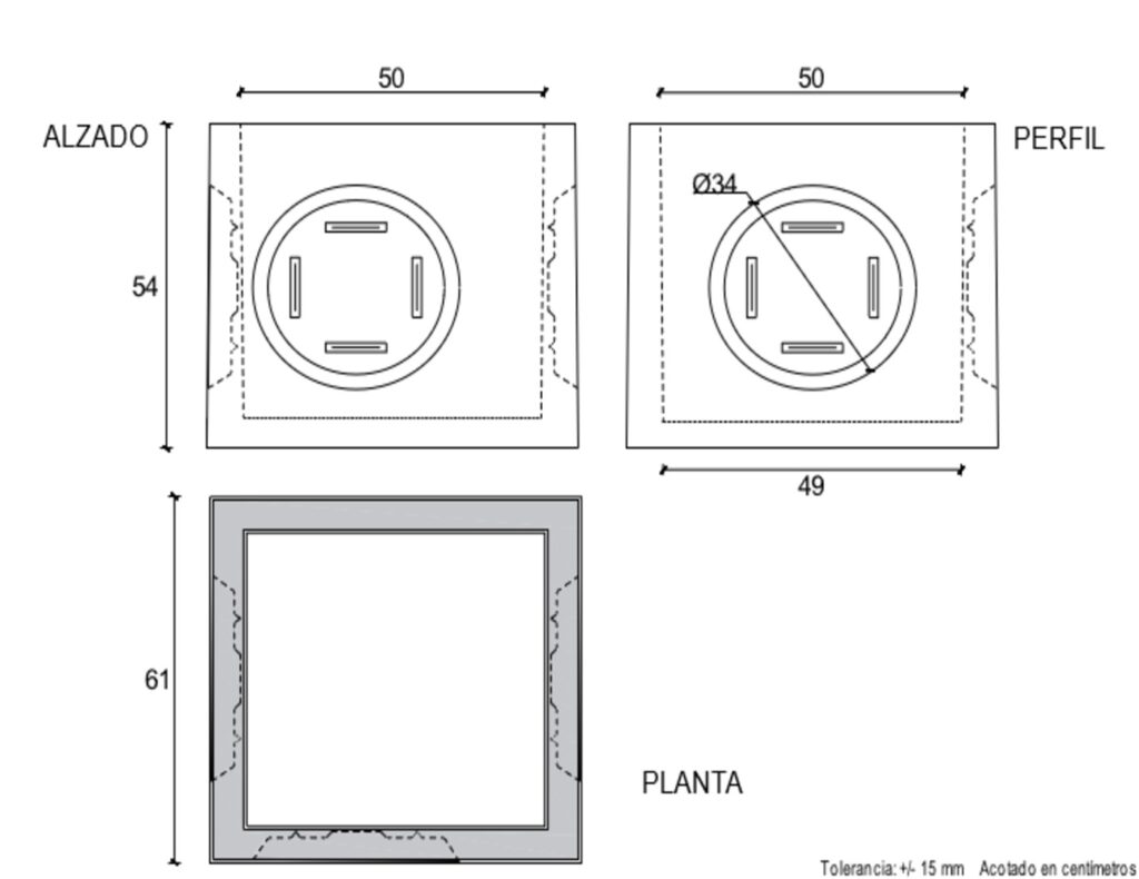 30004 Arqueta de 50(Con fondo) 50x50x50 cm