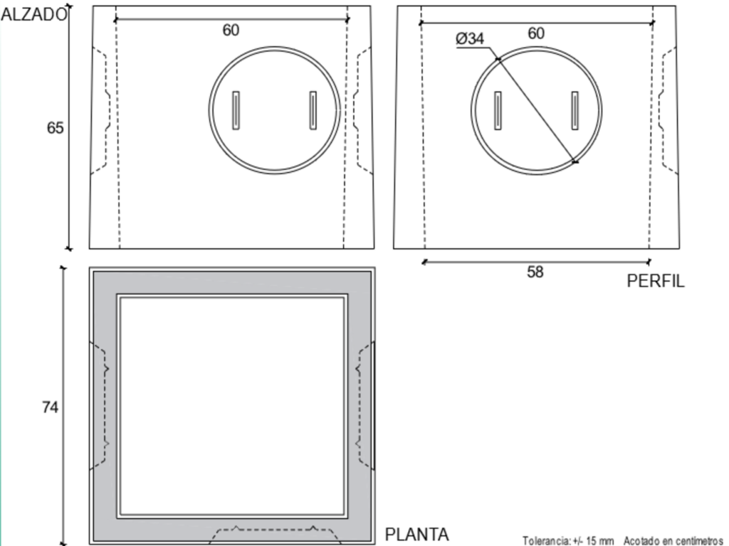 30005 Arqueta de 60(Sin fondo) 60x60x65 cm