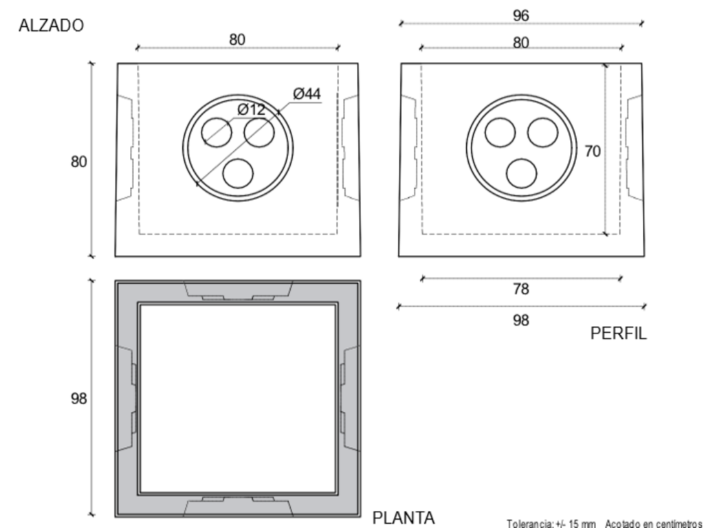 30007Arqueta de 80(Sin fondo) 80x80x80 cm