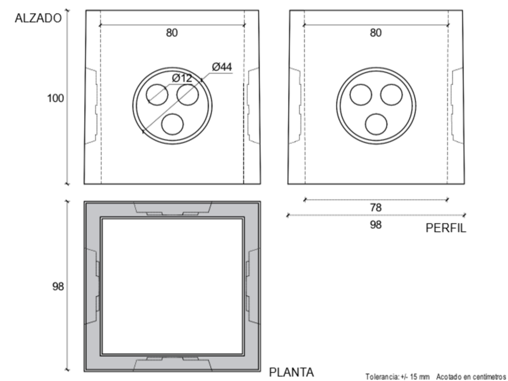 30009 Arqueta de 80(Sin fondo) 80x80x100 cm