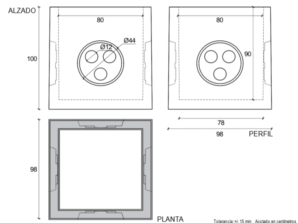 30010 Arqueta de 80(Con fondo) 80x80x90 cm