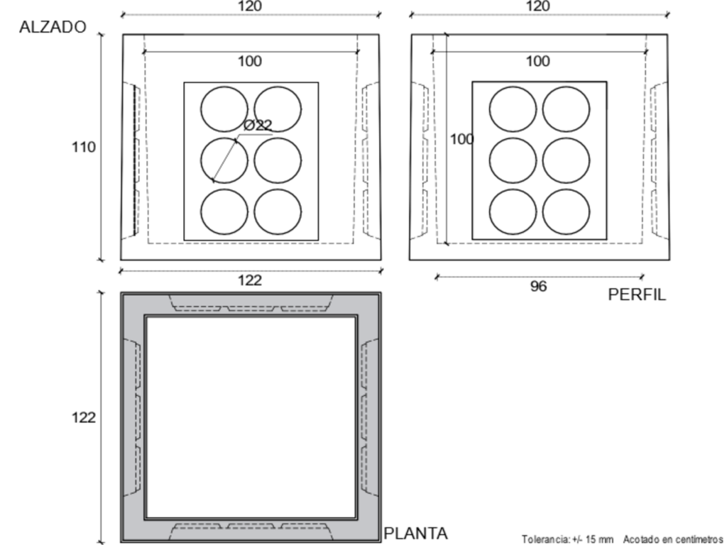 30012 Arqueta de 100(Con fondo) 100x100x100 cm