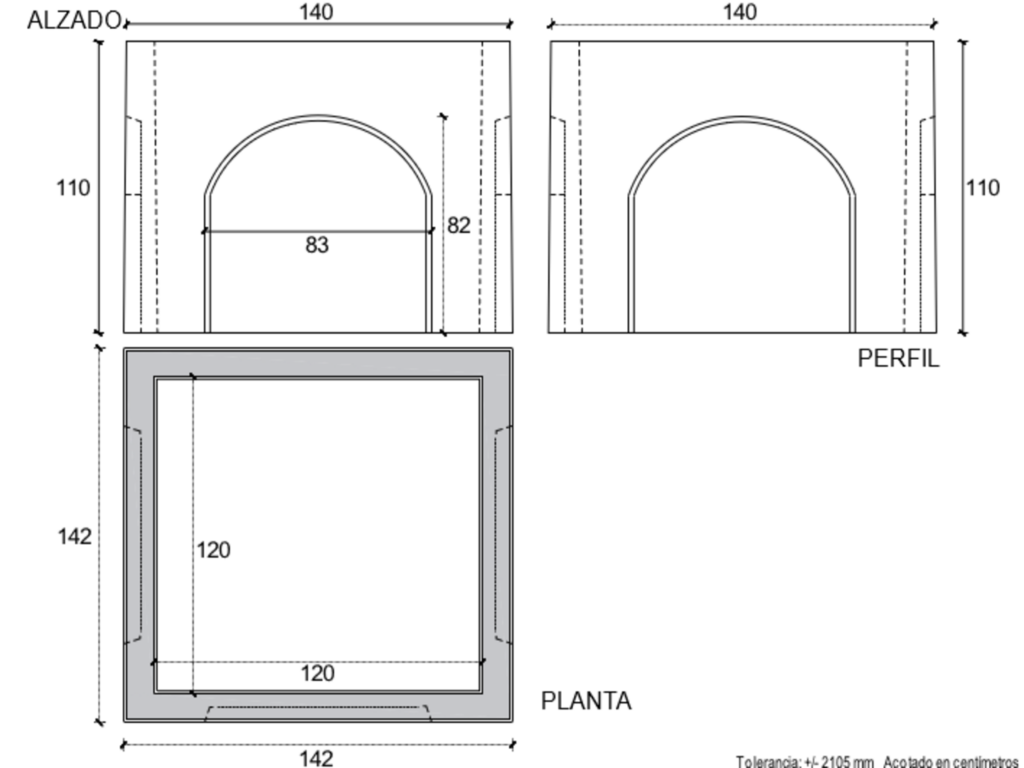 30013 Arqueta de 120(Sin fondo) 120x120x110 cm