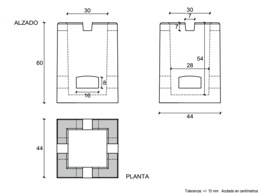 30017 Arqueta Tipo M. 30x30x54 cm