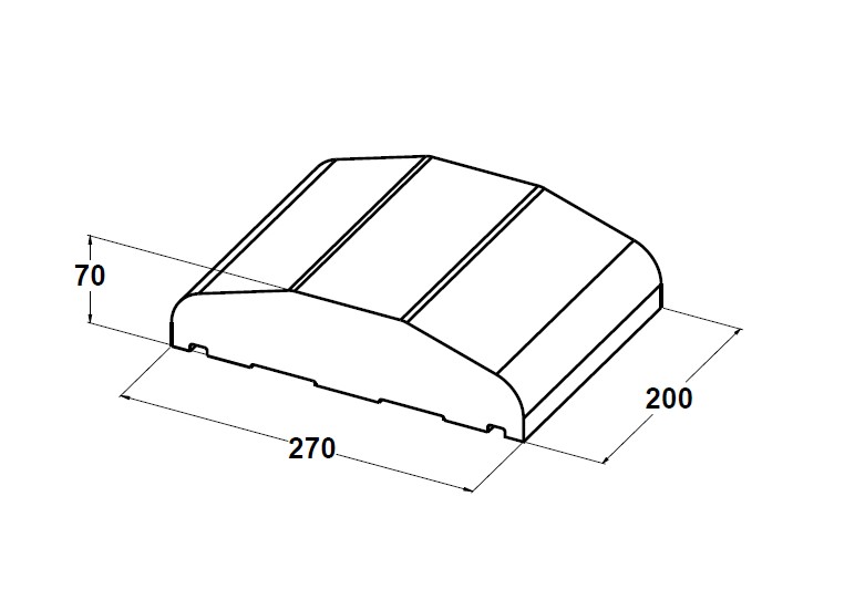 11003 Albardilla 27x7x20 Gris Vip