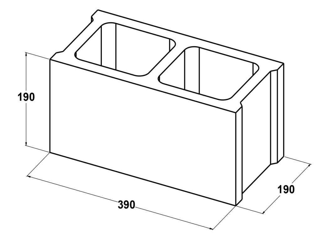 11007 Bloque ligero 40x20x20