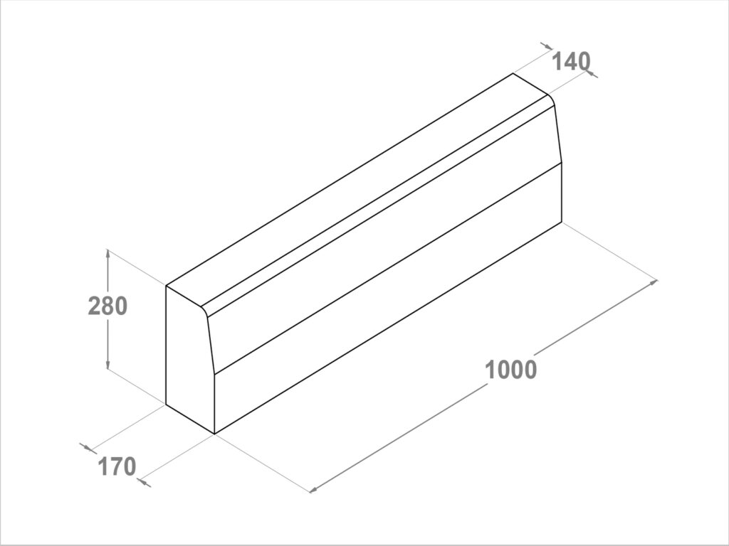Bordillo bicapa 100x28x17x14 C3
