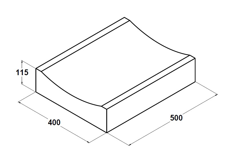 11069 Canaleta bicapa 50x40x11x8,5