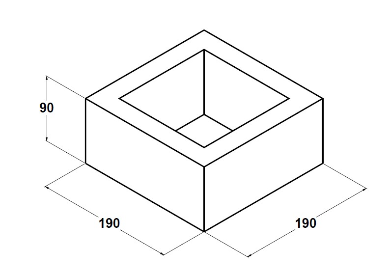 11082 Celosía cuadrada 20x20x9
