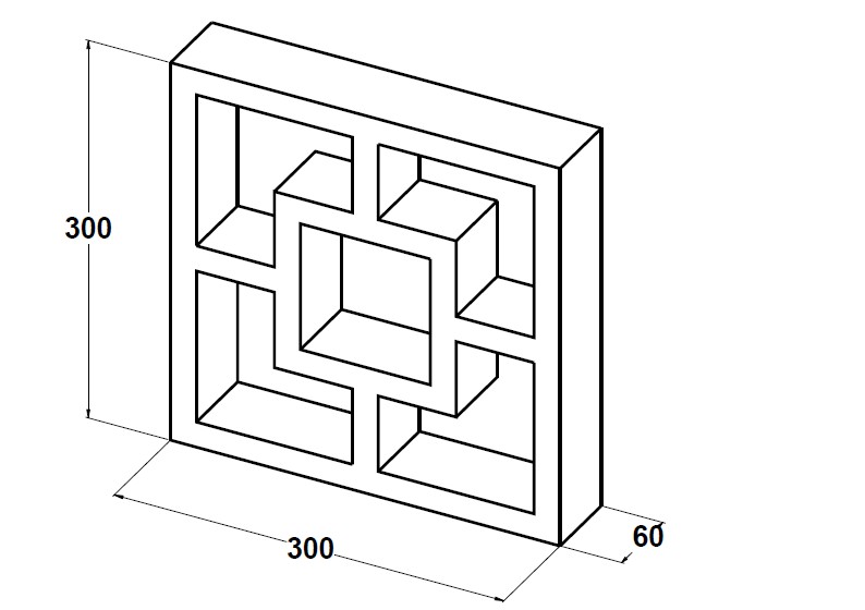 11144 Celosía cuadrada VIP 30x30x6