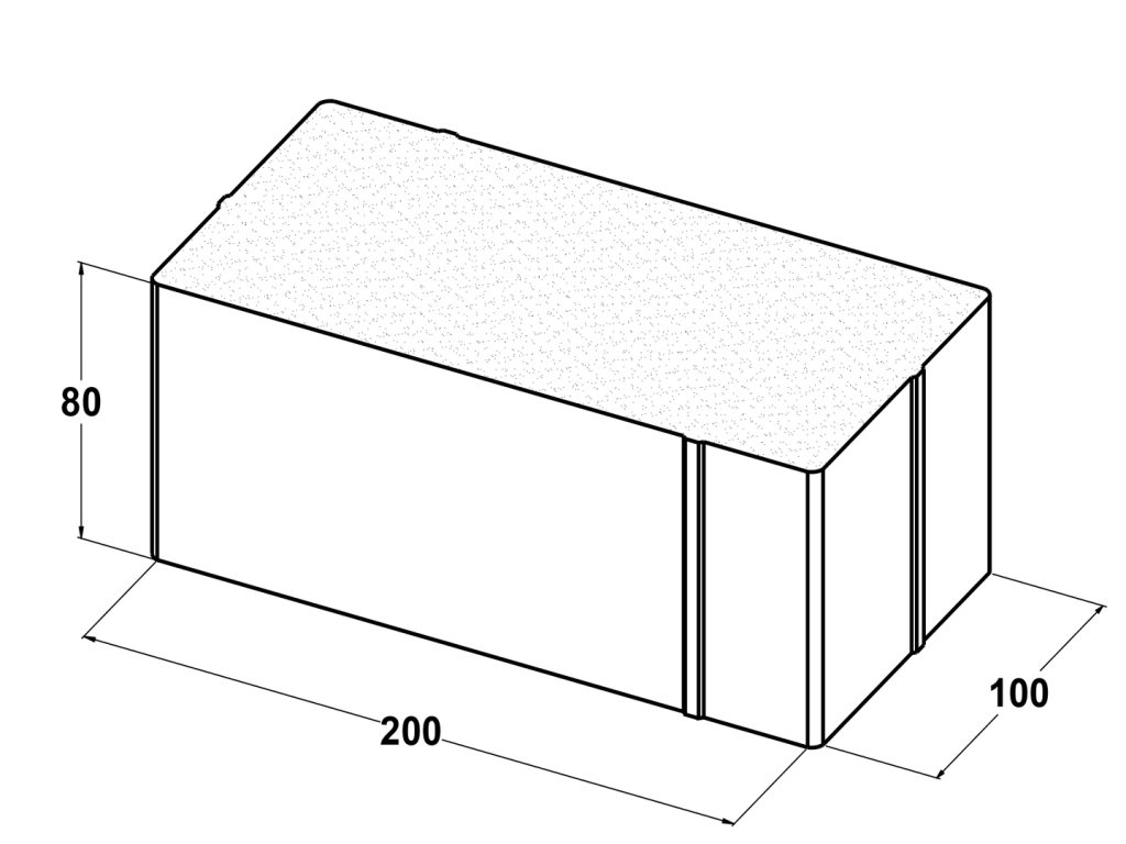 Adoquín drenante 20x10x8