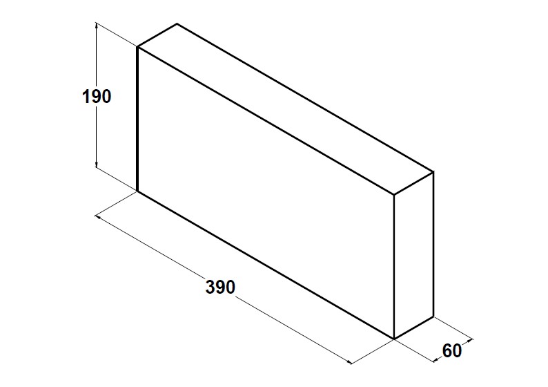 11039 Plaqueta lisa 40x20x6