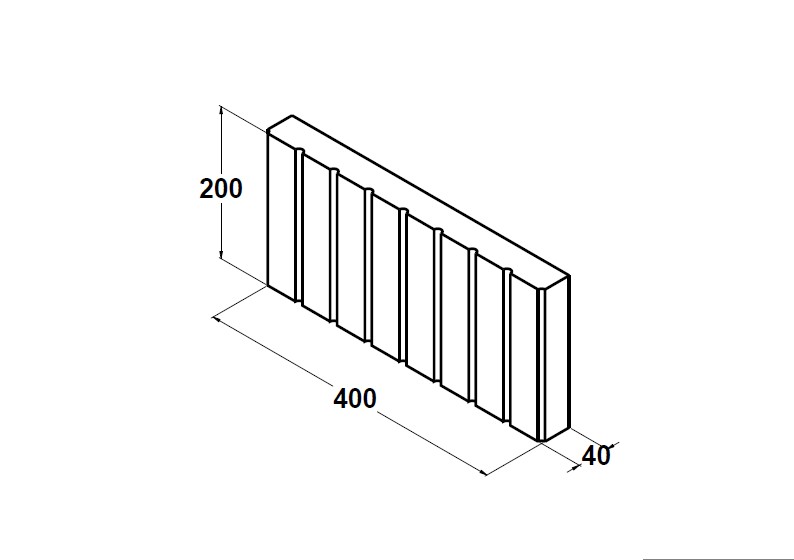 11072 Plaqueta ranurada 40x20x4