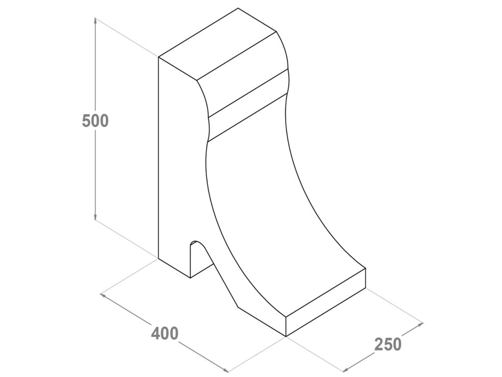 Bordillo Bota 50x25x40