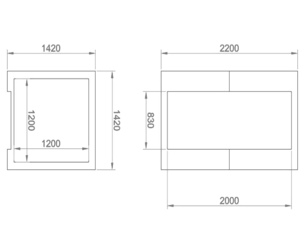 Casetas prefabricadas de hormigón 120x120x200.