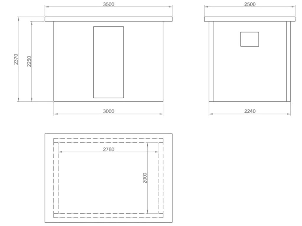 Casetas prefabricadas de hormigón 276x200x225.