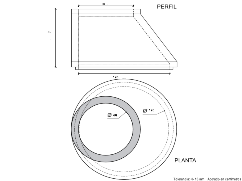 Cono asimétrico 60x120x85